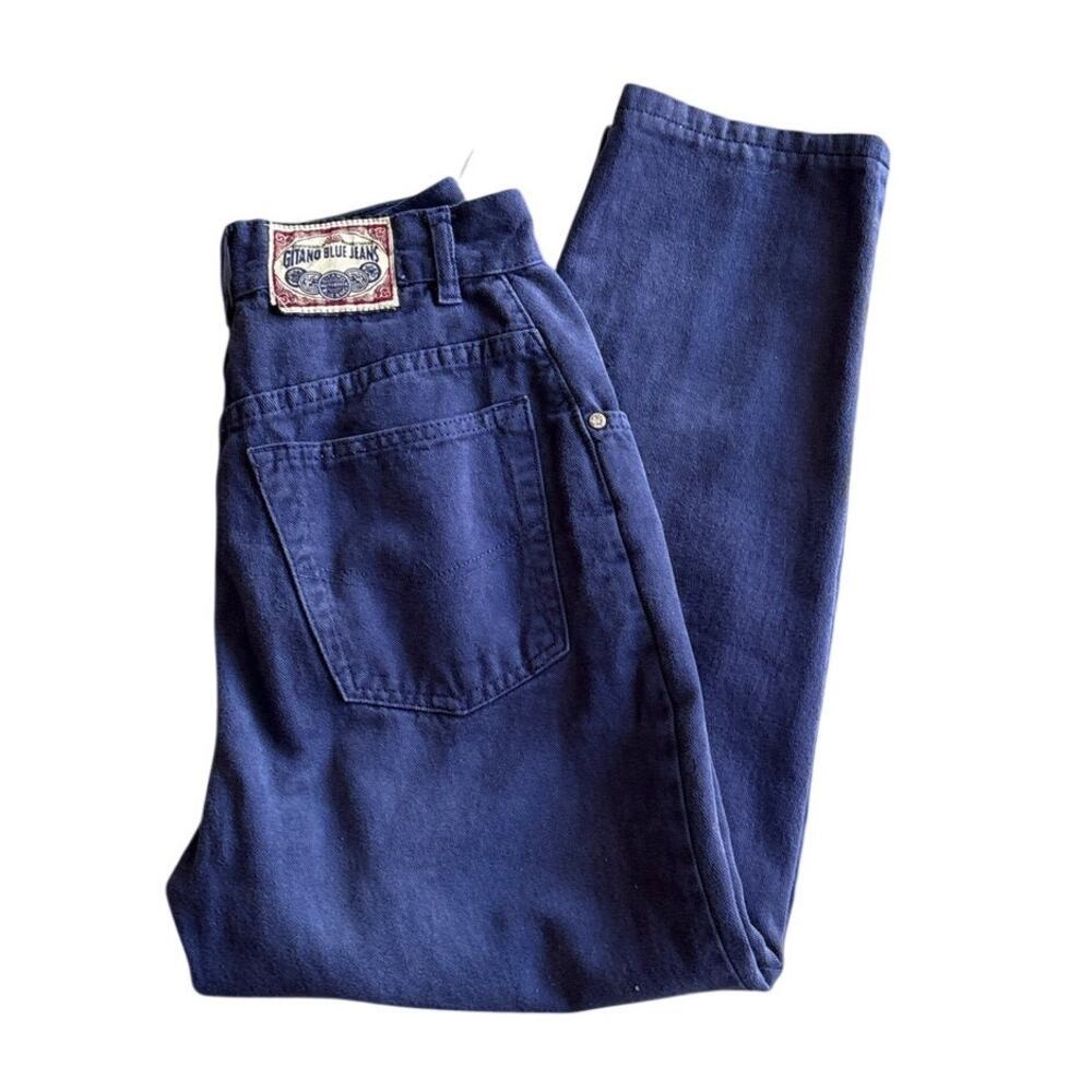 Vintage 90s Gitano High Rise Navy Straight Jean Waist 25
